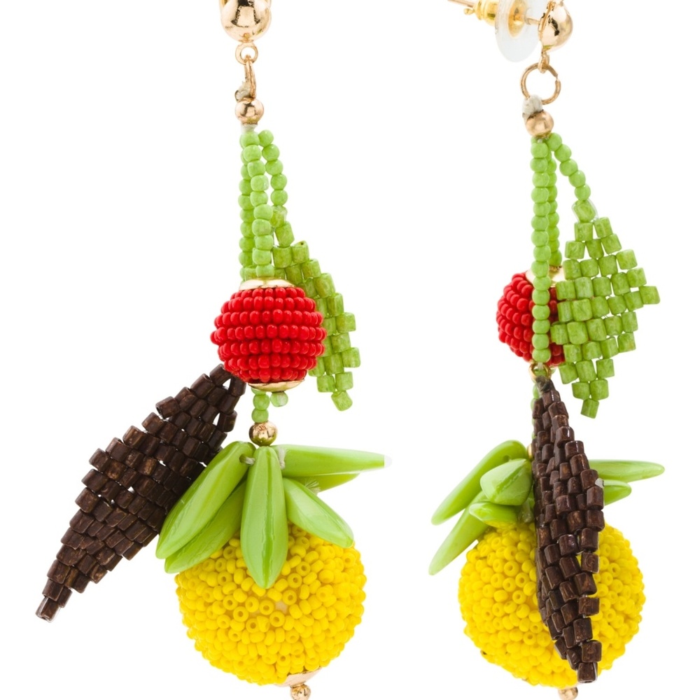 Kenneth Jay Lane Beaded Fruit Eartings